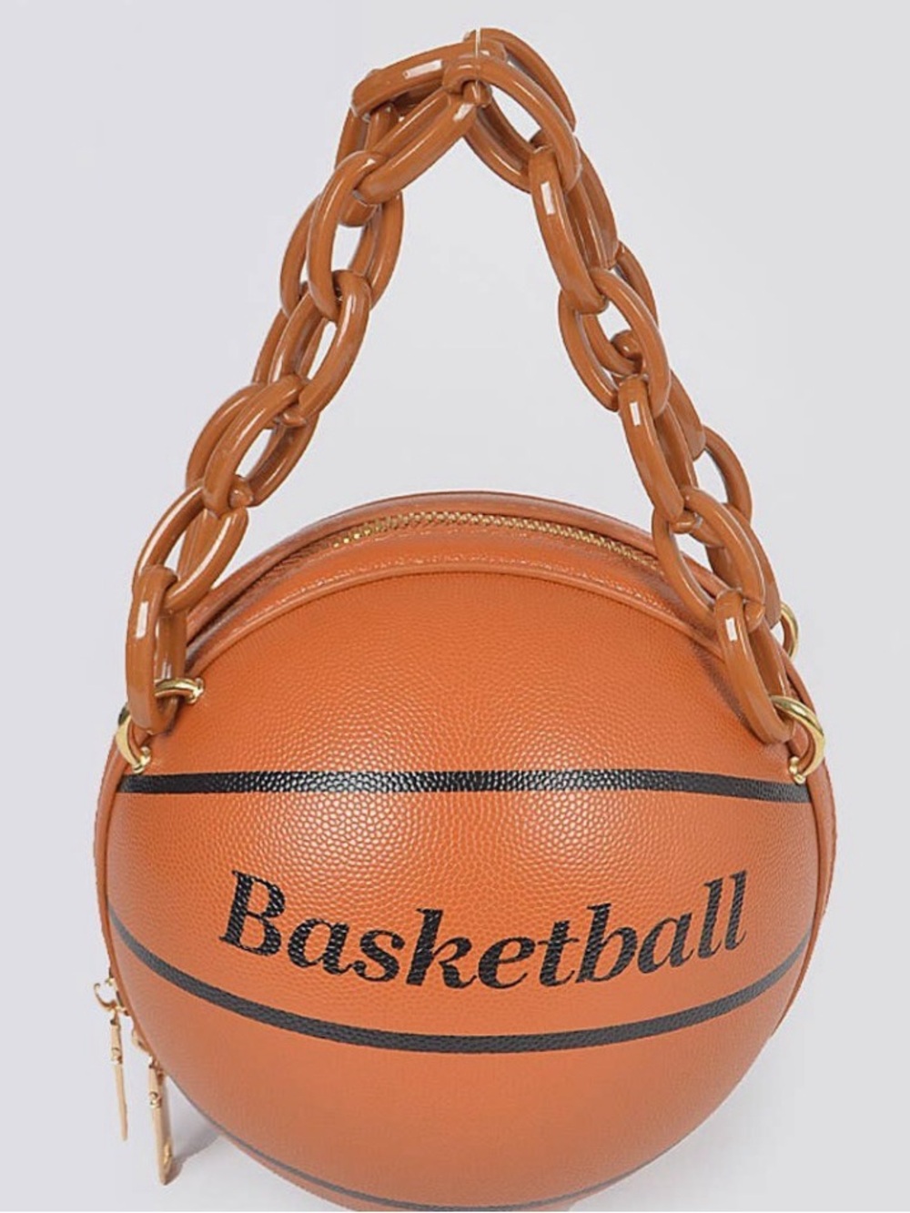 Basketball Shape Novelty Shoulder Bag in Orange